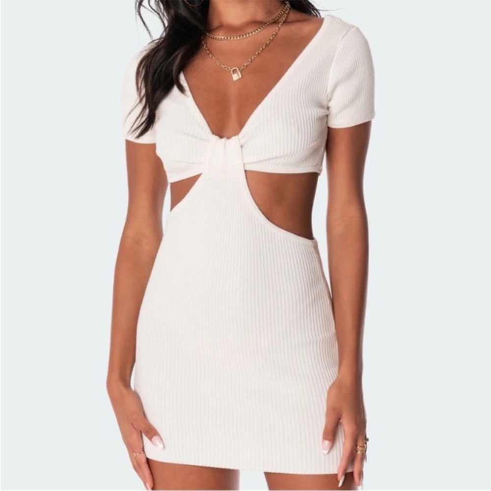 Edikted White Becky Cut Out Dress